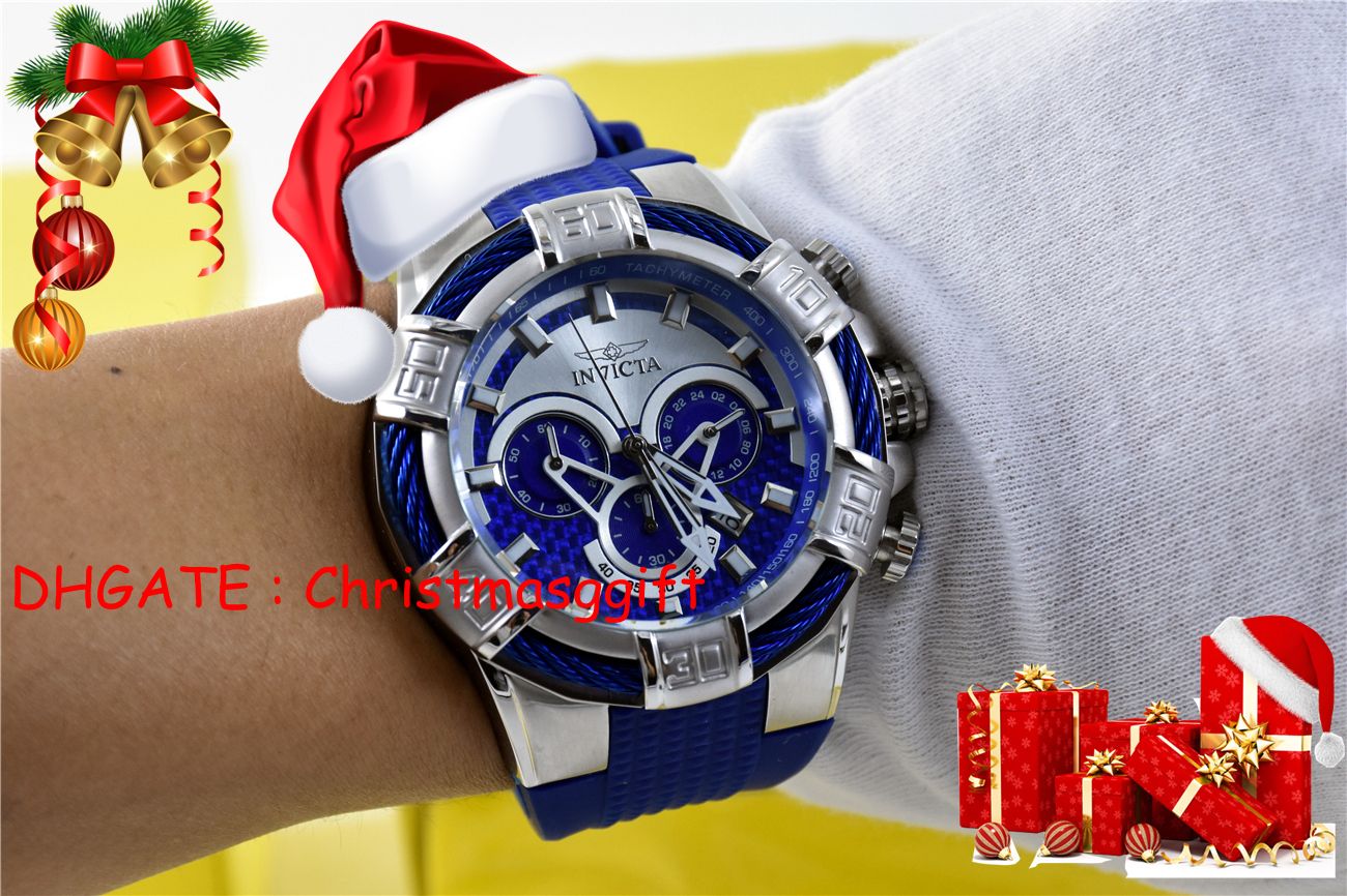 invicta prata e azul