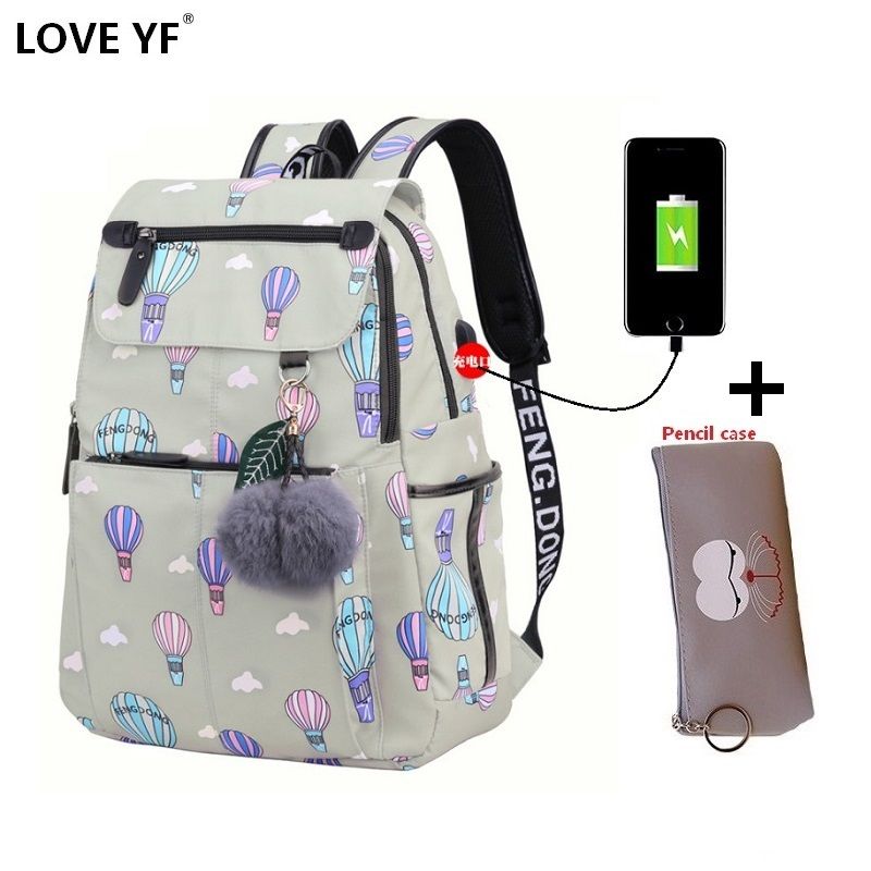 Usb A Mochila Mujer Moda Escolar Impermeable Antirrobo Usb A Mochila Mujer Moda Escolar Impermeable Antirrobo