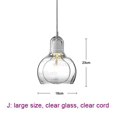 large, clear glass, clear cord