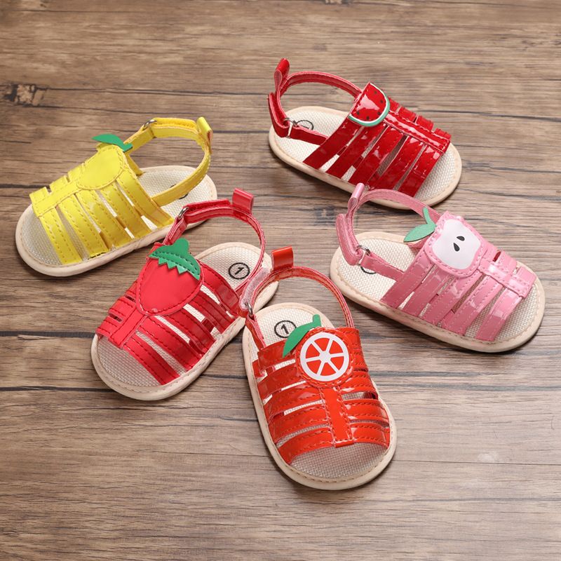 infant girl red sandals