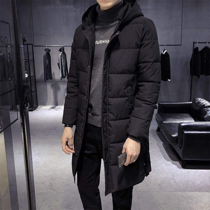 UK Mens Winter Warm Trench Coat Fur Hooded Jacket Parker Padded Overcoat Outwear
