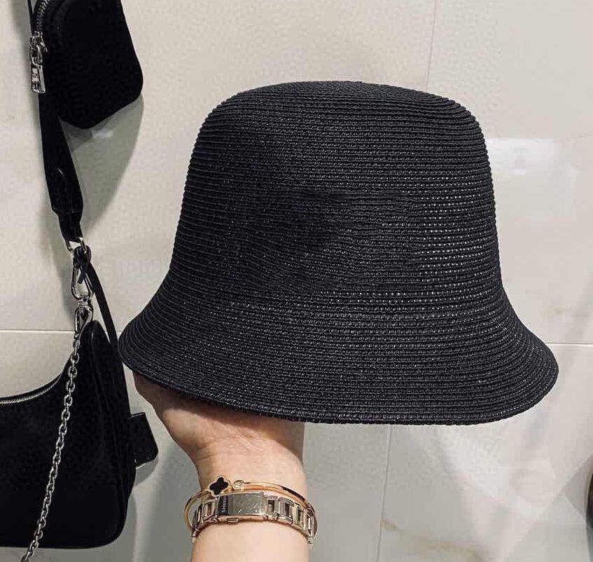 black woven hat