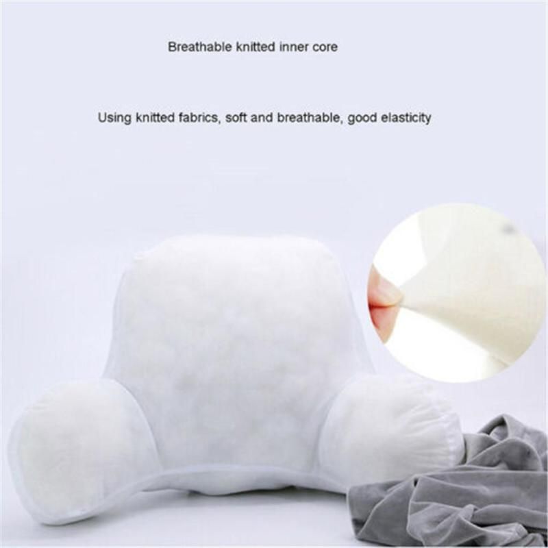 Backrest Pillow with Arms Support Cushion Lumbar Back Rest Bed Reading  Chair NEW