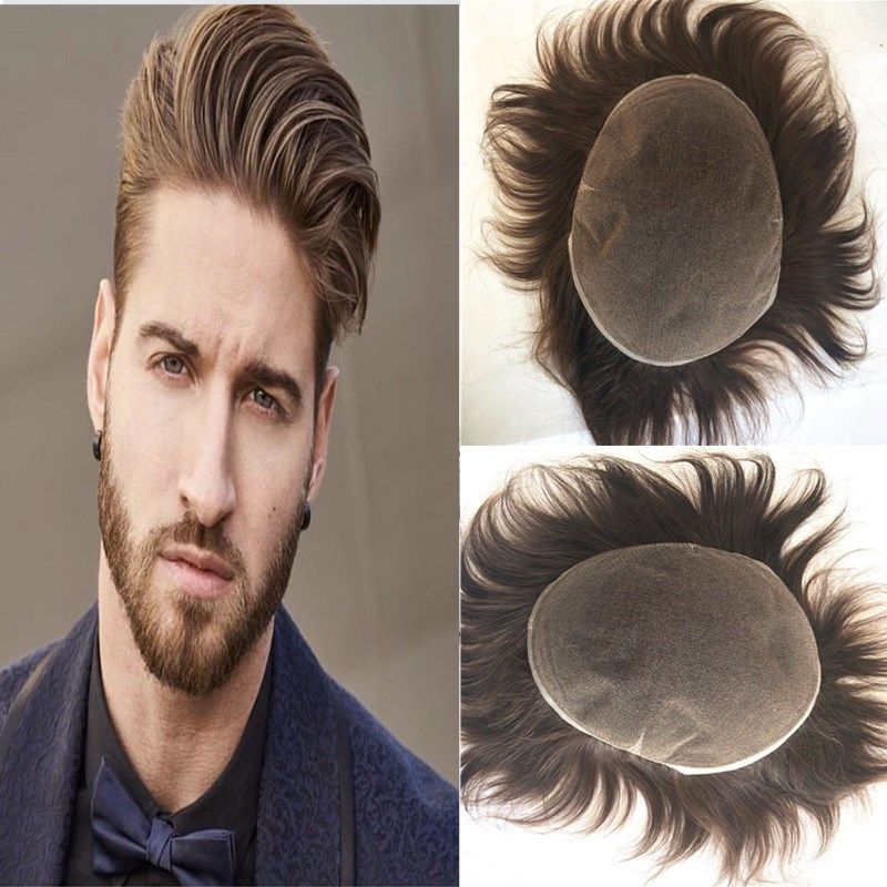 2019 Swiss Lace Human Hair Toupee For Men Full Lace Mens Toupee