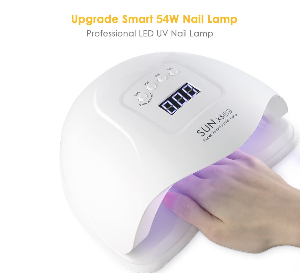 compre 36 led 54w secador de unas sun x5 plus lampara led pantalla lcd secadora de unas lampara para manicura esmalte de gel temporizador automatico