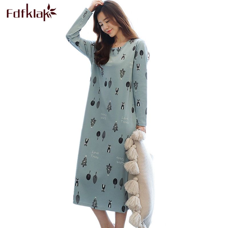 cotton nightdress long sleeve