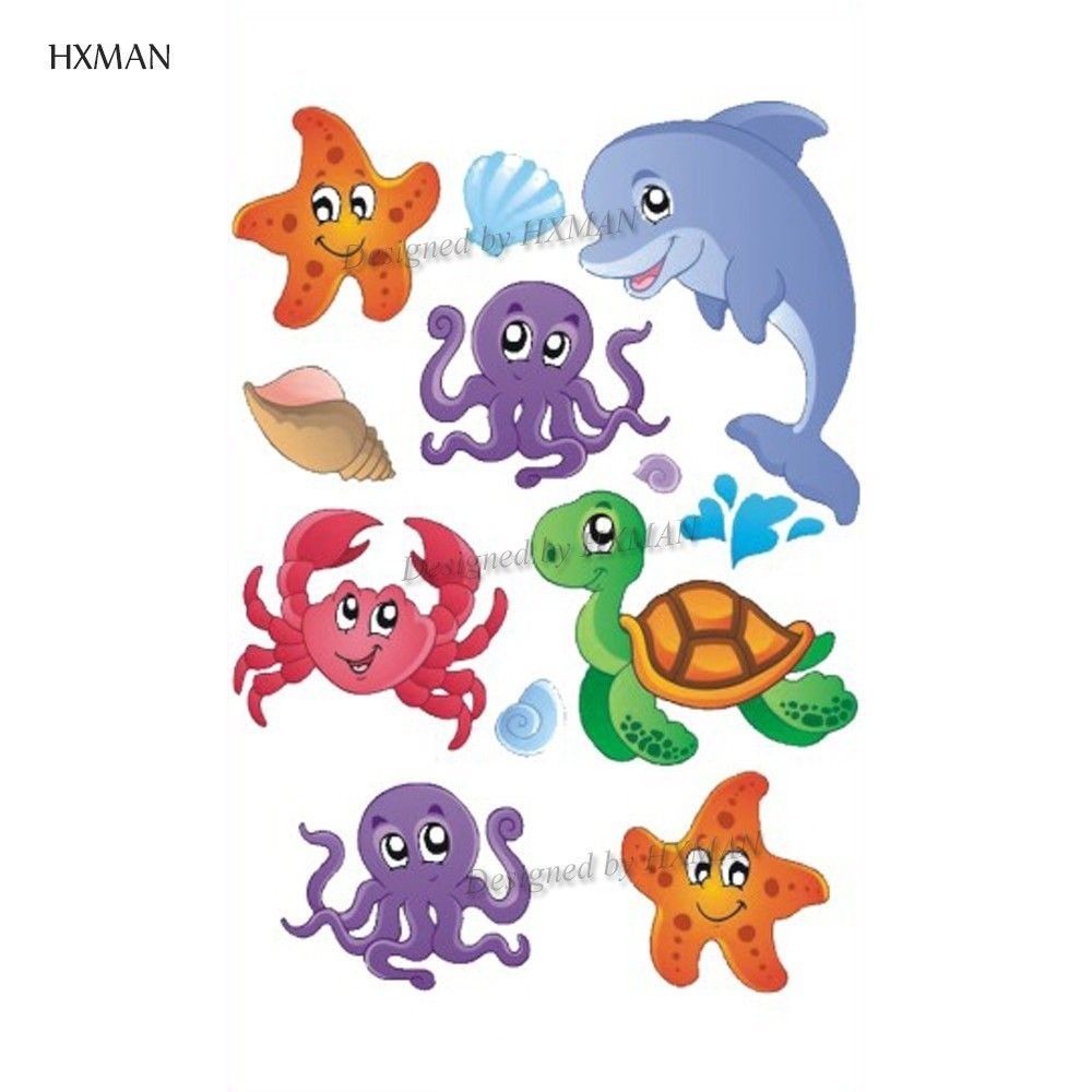Hxman Cartoon Animals Temporary Tattoo Sticker Waterproof Women Fashion Fake Body Art 98x6cm Kids Hand Tattoos Hot Design A 376 Tattoo Design Tattoos