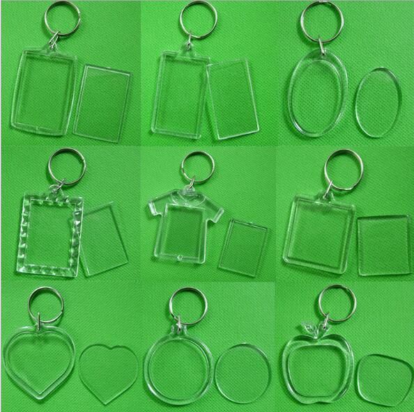 Wholesale Best Quality Style DIY Acrylic Blank Photo Keychains Shaped