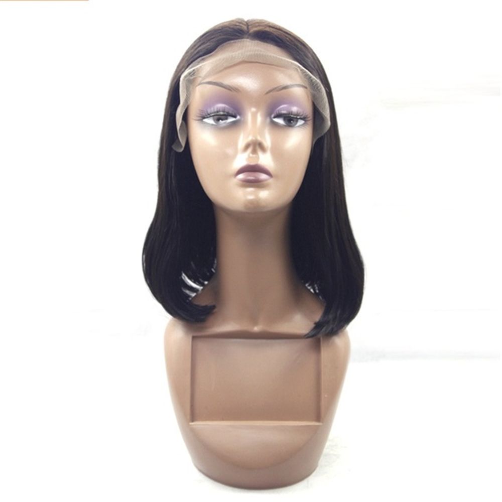 Short Straight Hair Bobo Style Black 1b Hair Glueless Synthetic