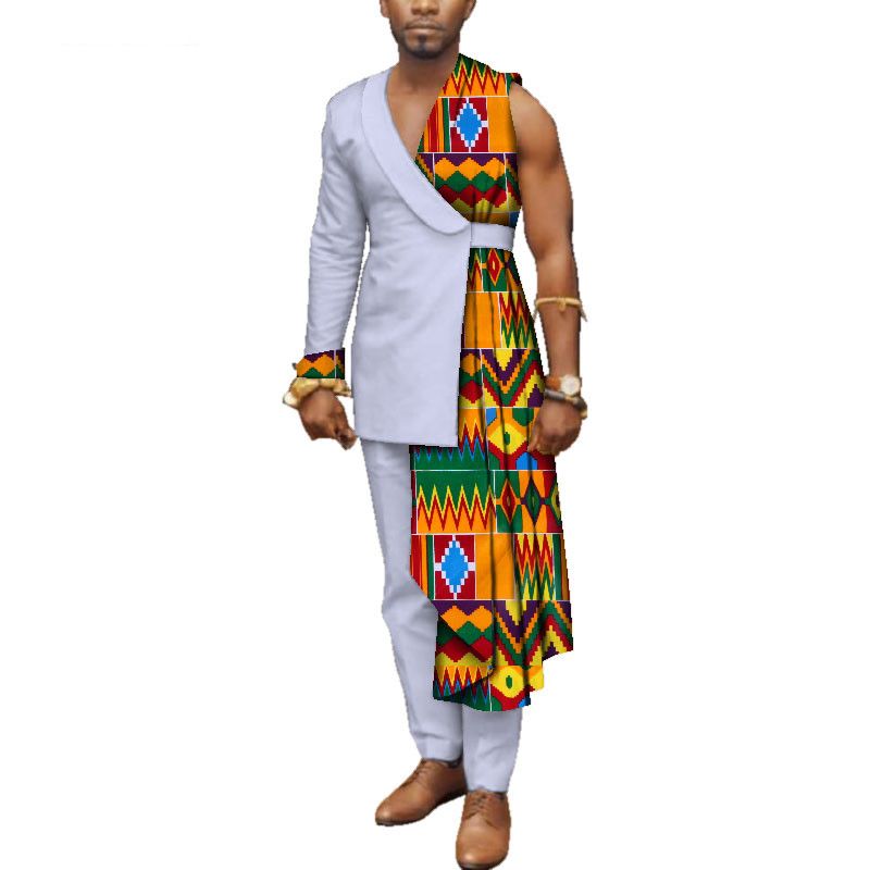 Acquistare Speciale Uomo Personalizzato Abbigliamento Africano Bazin Richet  Patchwork Top A Spalla E Pantaloni 100% Cotone 2 Pezzi Pantaloni Set WYN497  Economico | Consegna Veloce E Qualità | It.Dhgate