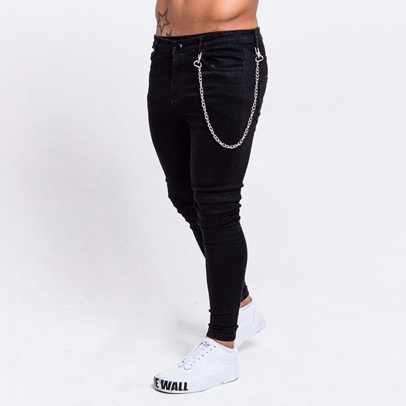 Gingtto negro Skinny Jeans hombres con cadena Slim Fit tobillo Tight  Stretch Jeans Biker Hip Hop Streetwear envío de la gota proveedor|jeans men  slim fit|skinny jeans menjeans men slim - AliExpress