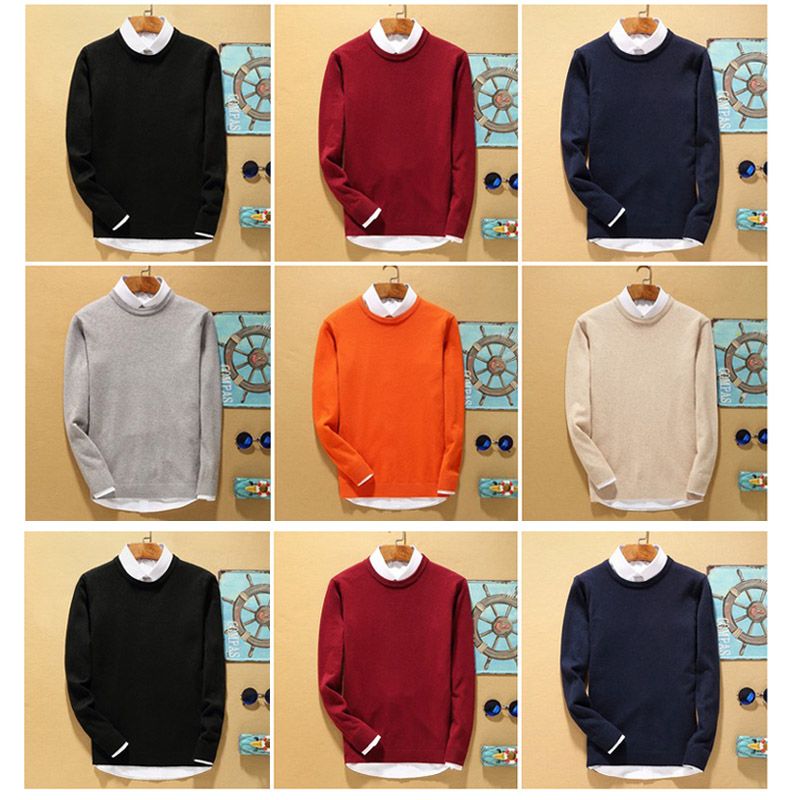 Men Knitted Sweater Autumn Winter Fashion Boy Christmas Present Long Sleeved O Neck Solid Slim Fit Pullover Bottoming Sweaters For Men From Happyhy 17 26 Dhgate Com