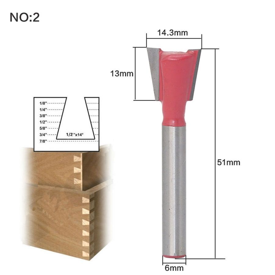 Compra 1 Unid 6 Mm Vástago De Cola De Milano Fresas 3/8 X 14 Fresa De Madera  Bit Alta Calidad Carburo De Tungsteno Cortadores De Carpintería Barato |  Entrega Rápida Y Calidad | Es.Dhgate