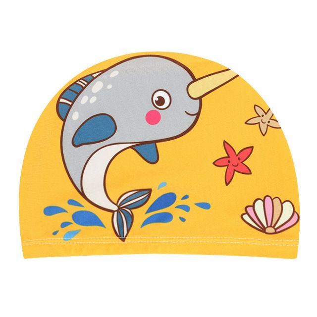 Animal de dibujos animados Niños Gorro de natación Niñas Niños Sombrero de natación Elástico Niños Piscina Gorro de natación 1-10 años de edad 1-10 años Amarillo