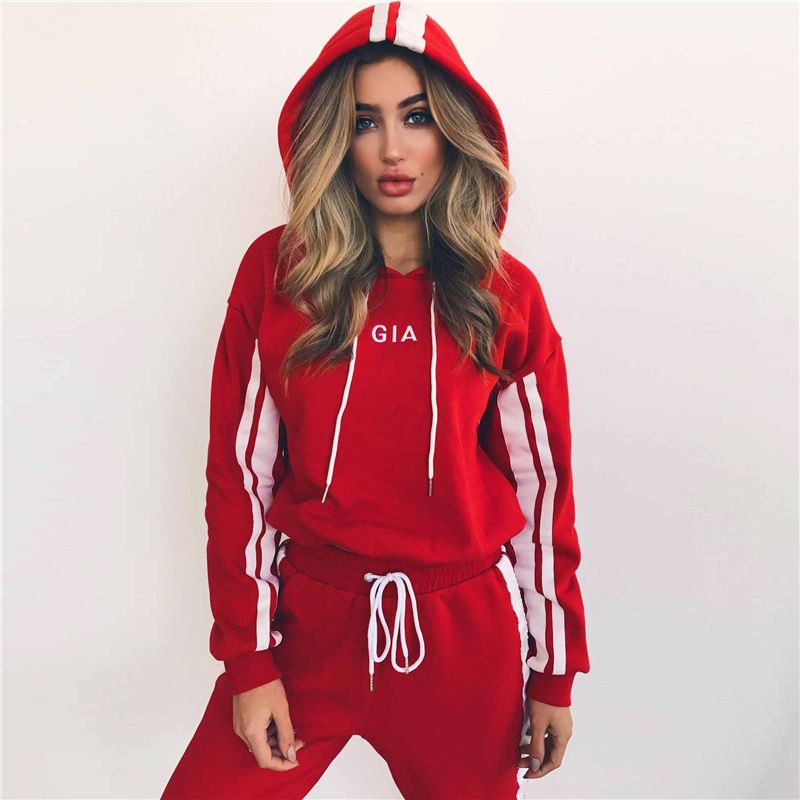 all red jogging suit
