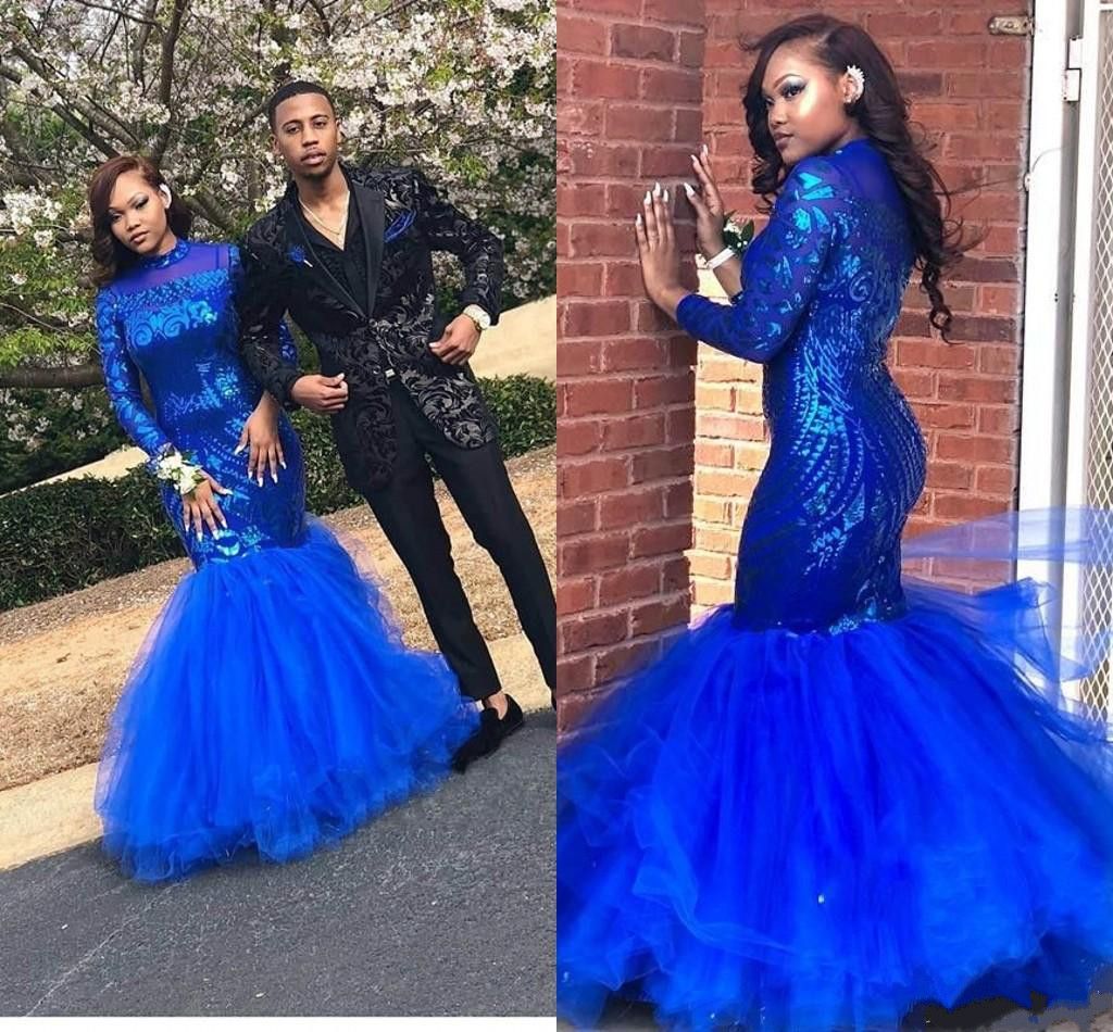 royal blue fishtail dress