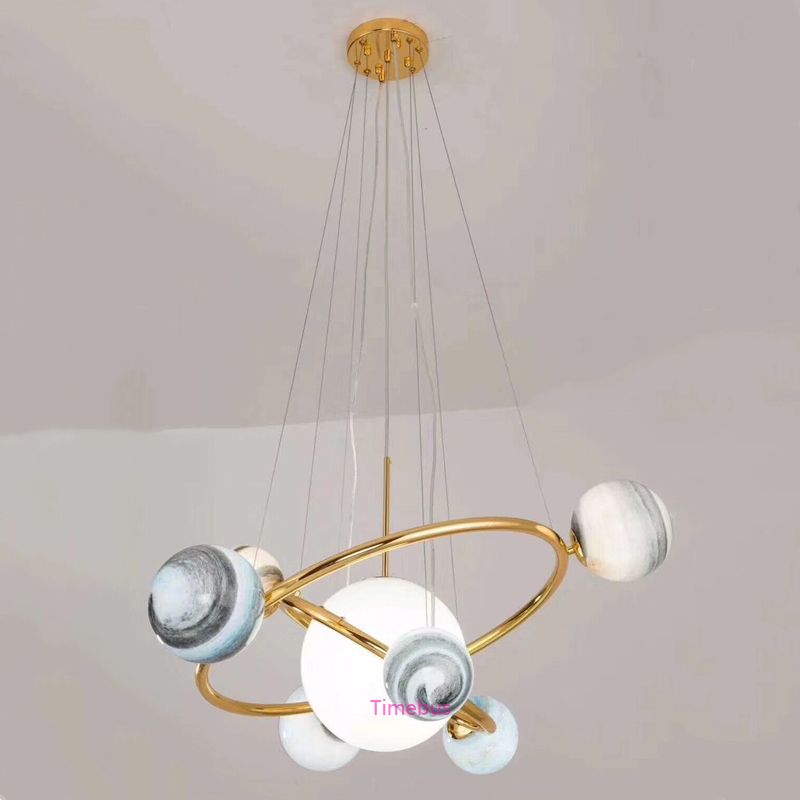 купить оптом креативная планета люстра Nordic Light роскошный магазин одежды кофейня декоративные лампы гостиная спальня бар фантазии детская комната