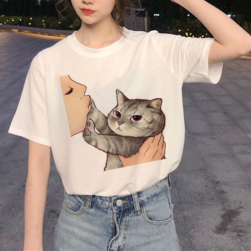 Camiseta mujer Harajuku Mona Lisa T Shirt Mujeres Estética Ullzang Vintage 90S Fashion Top