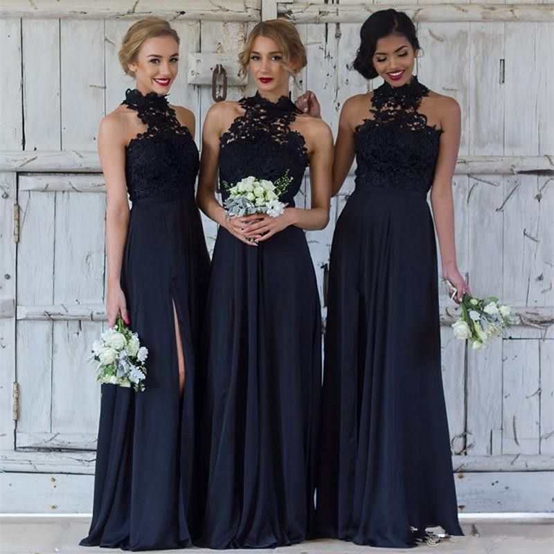 navy floral bridesmaid dresses