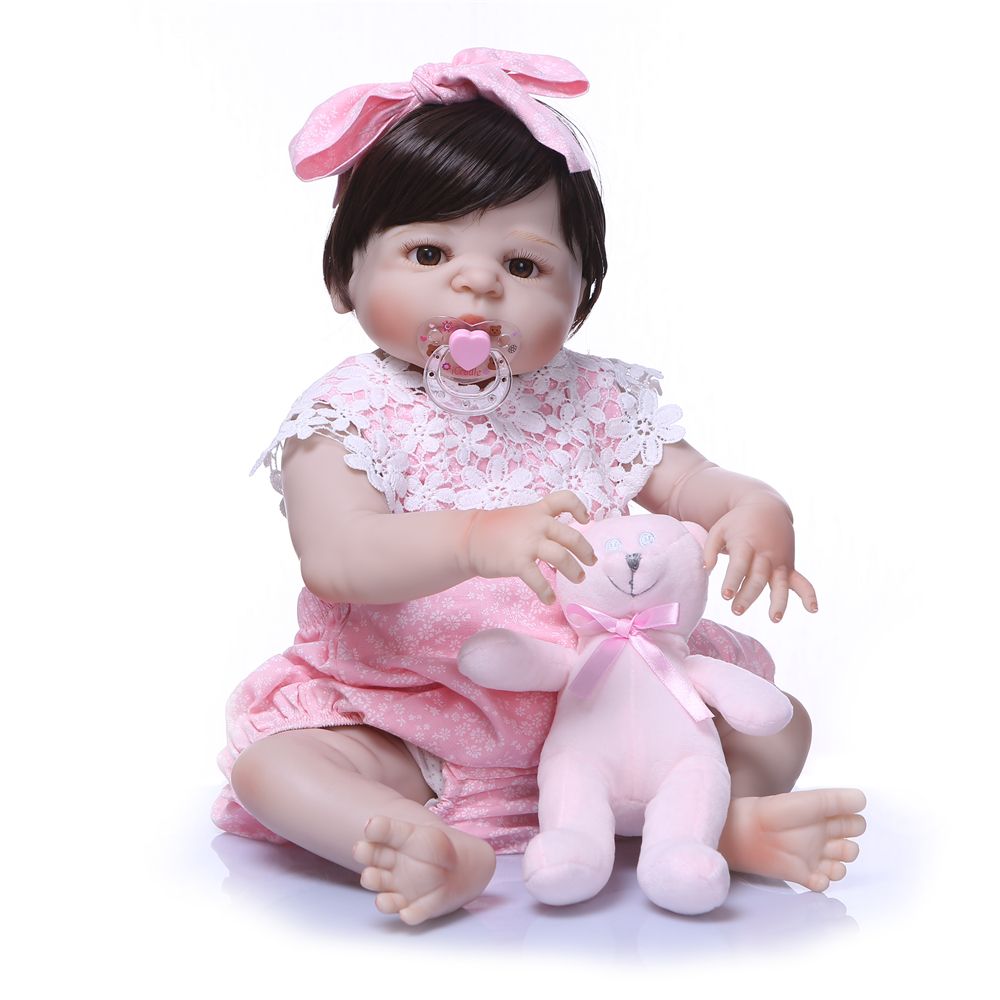 57cm cuerpo entero suave silicona vinilo Reborn Baby muñecas chica con ropa 