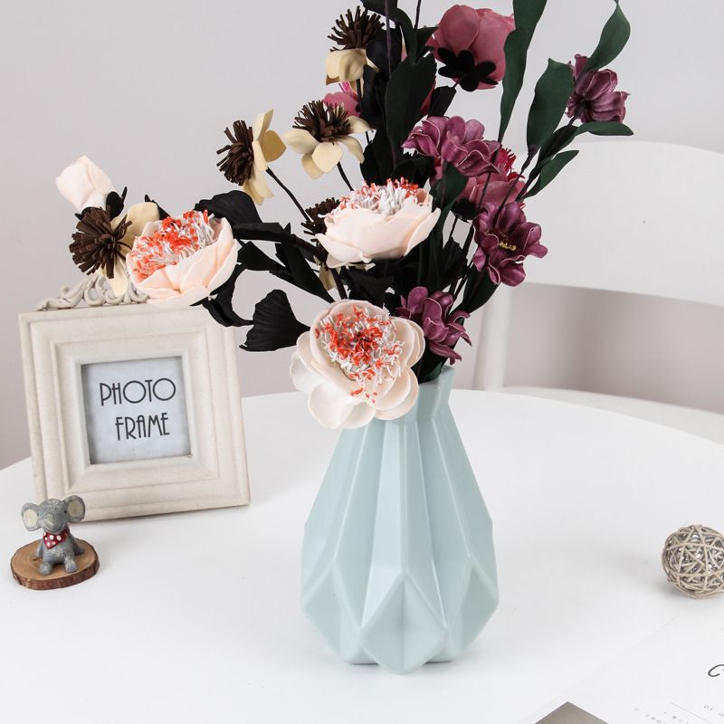 Nordic Plastic Origami Flower Vase Imitation Ceramic Flower Pot Flower Basket UK