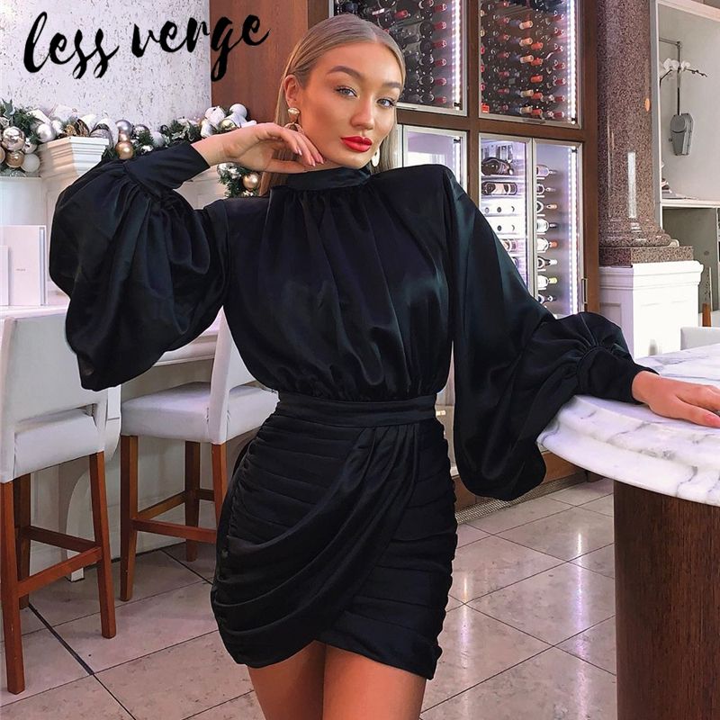 silk black dress short