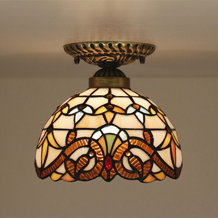 Discount Dia20cm Vintage Baroque Glass LED Ceiling Light ...