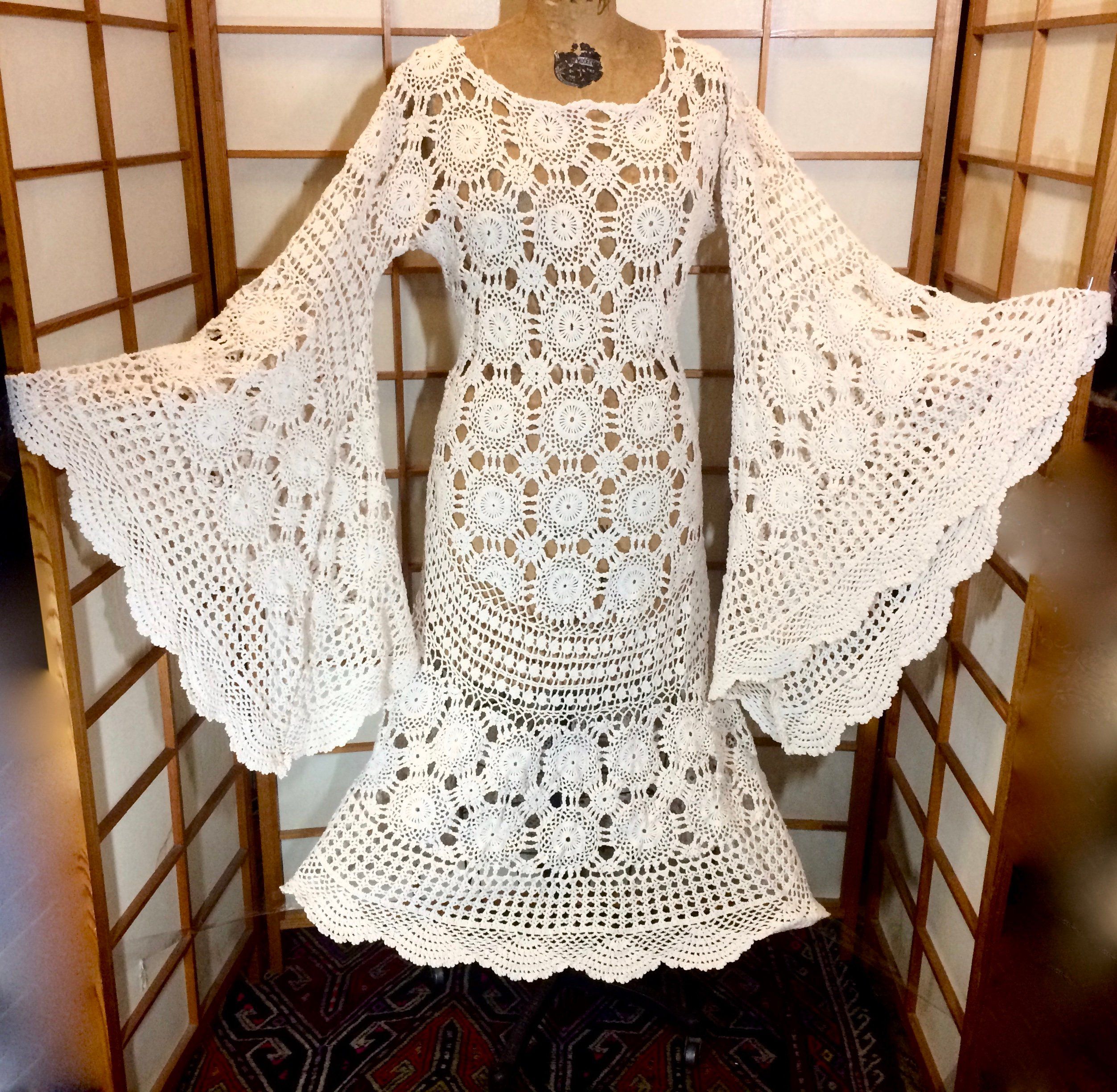 70s crochet dress