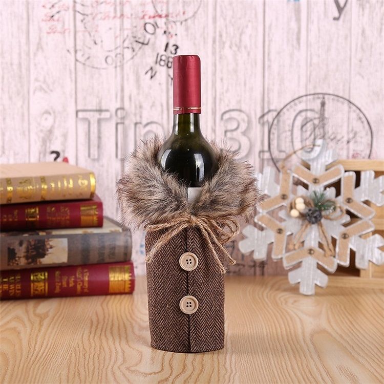 Christmas Table Decoration Beautiful Wine Bottle Decoration Set