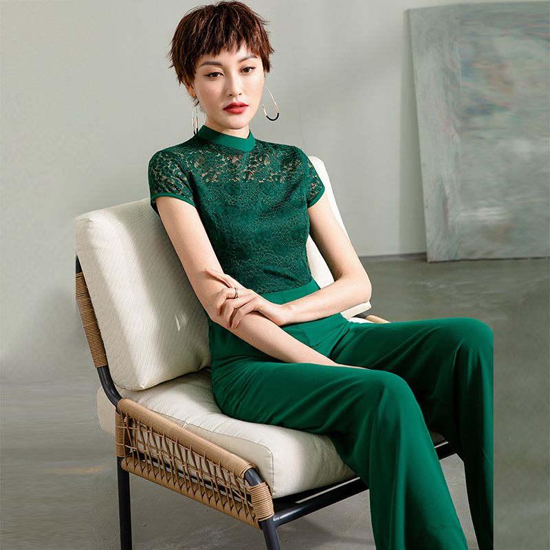 green jumpsuit formal