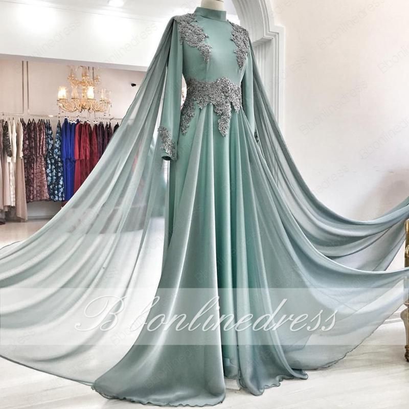 2020 Long Sleeve Muslim Evening Dress 2020 Embroidery Robe Soiree Islamic Dubai Hijab Evening Gowns Pantsuit Formal Prom Dress From Afternan 202 49 Dhgate Com