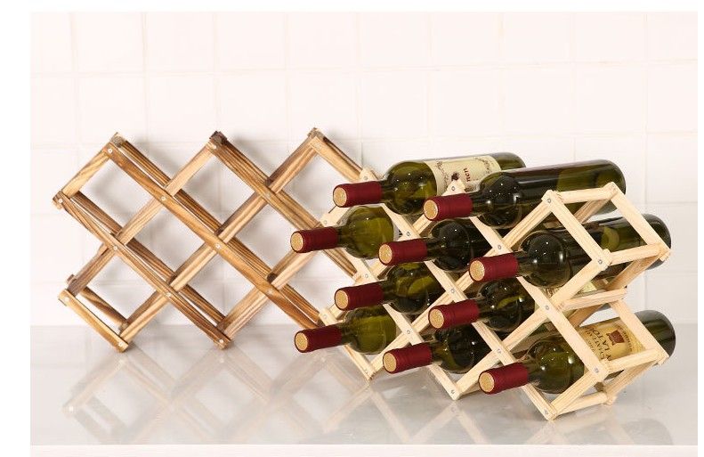 Soportes para las botellas de vino de madera creativo práctico plegable de estar decorativo de la sala del gabinete Vino Tinto Pantalla de almacenamiento Bastidores madera Soportes para las botellas de vino de madera creativo práctico plegable de estar decorativo de la sala del gabinete Vino Tinto Pantalla de almacenamiento Bastidores madera