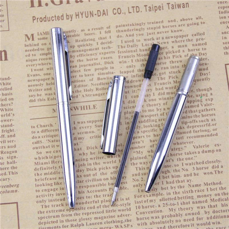 Mini Pocket-size Ballpoint Pen Metal Rotating Small Portable Oil Blue Cute Pen