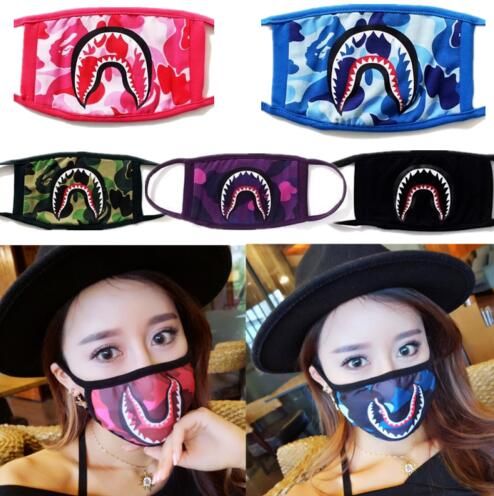 Bape Shark Gree Camo Face Mask A Bathing Ape Mouth Muffle