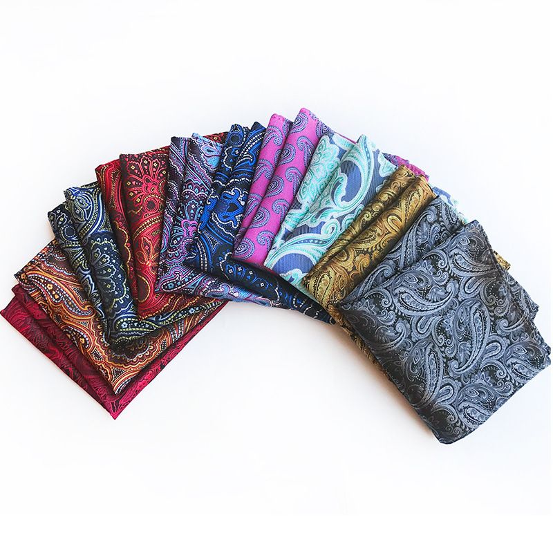 New polyester woven thin striped pocket square hankie handkerchief gold formal
