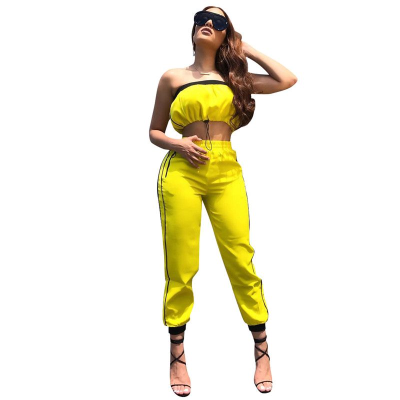 yellow two piece outfits