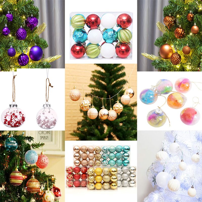 Christmas Tree Decor Hanging Party Ornament Baubles Ball Gift 24 Pieces