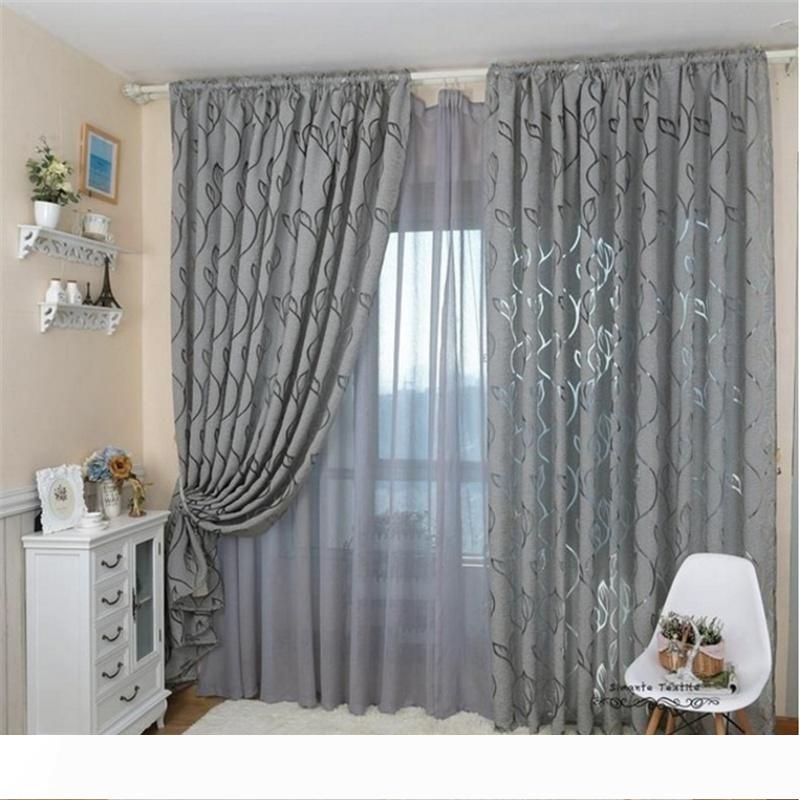 compre 100x 270cm estilo de la hoja de diseno jacquard cortina del apagon cortina para ventanas de la sala de estar decoracion del hogar a 54 04 del