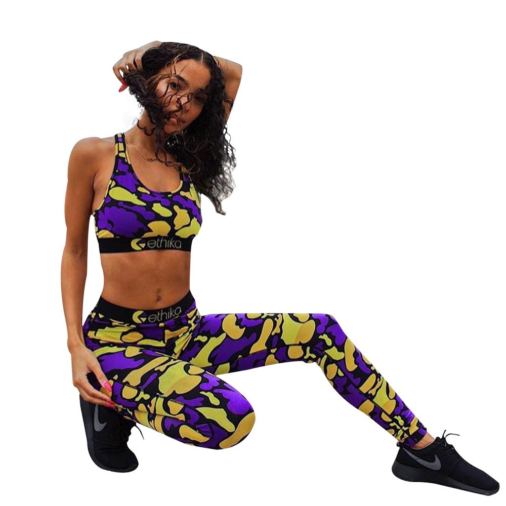 Women Camouflage Bra Pants Tracksuit 