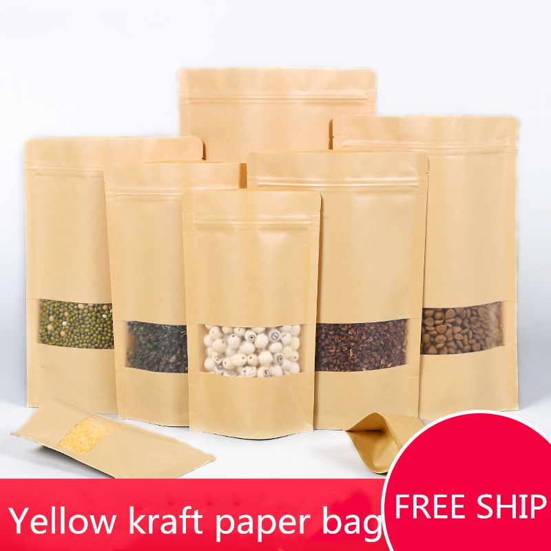 Download 2021 13 Sizes Kraft Paper Zipper Self Sealing Bags Gift Dried Food Fruit Tea Packaging Pouches Frosted Window Food Ziplock Bag Bags From Loveliest 0 11 Dhgate Com