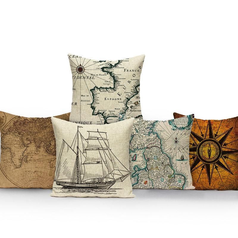 Buy Eat Sleep Doodle World Map Pillowcase 65x65cm Amara