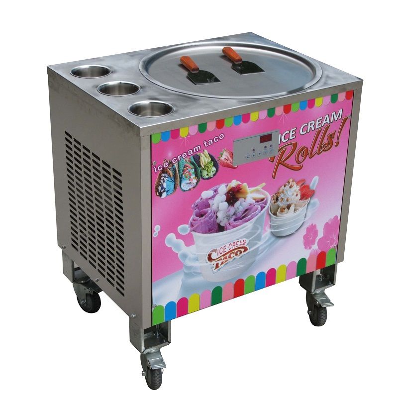 2021 Kolice Free Shipment 50CM Ice Pan+3 Tanks Ice Cream Roll Machine