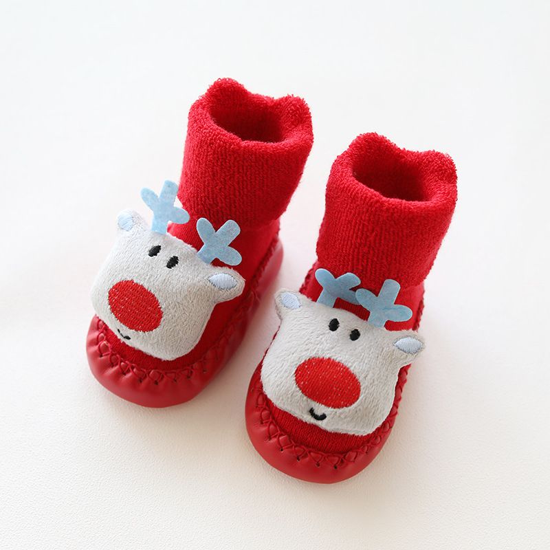 Toddler Newborn Baby Boy Girl Cartoon Christmas Xmas Winter Step Shoes Warm Sock Toddler Newborn Baby Boy Girl Cartoon Christmas Xmas Winter Step Shoes Warm Sock