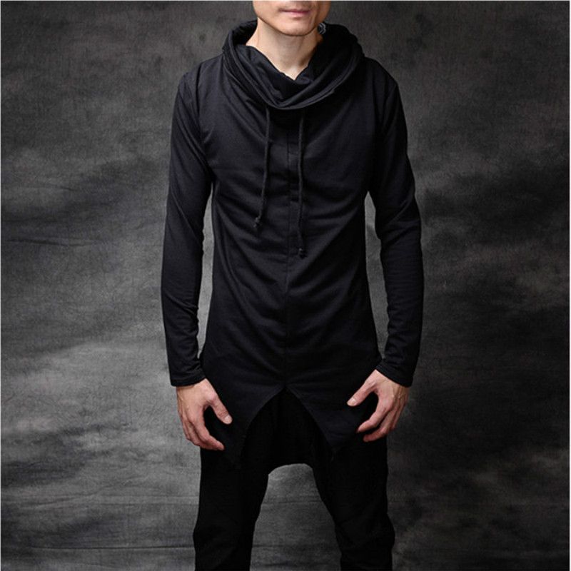 black turtleneck hoodie