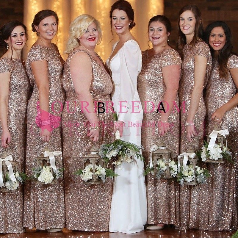 gold plus size bridesmaid dresses