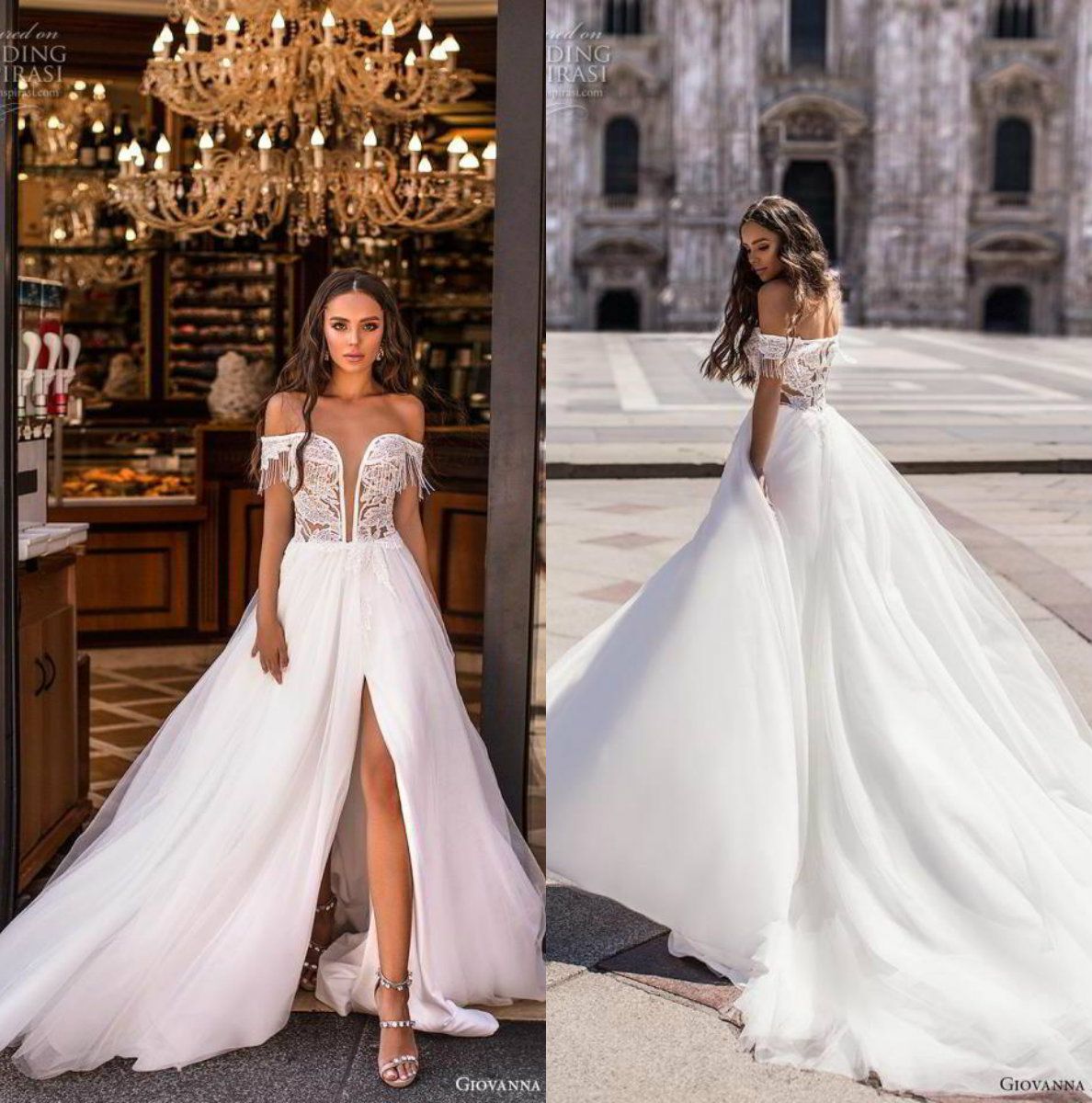 Acheter Boheme Robes De Mariage 2019 Dentelle Tassel Fendus