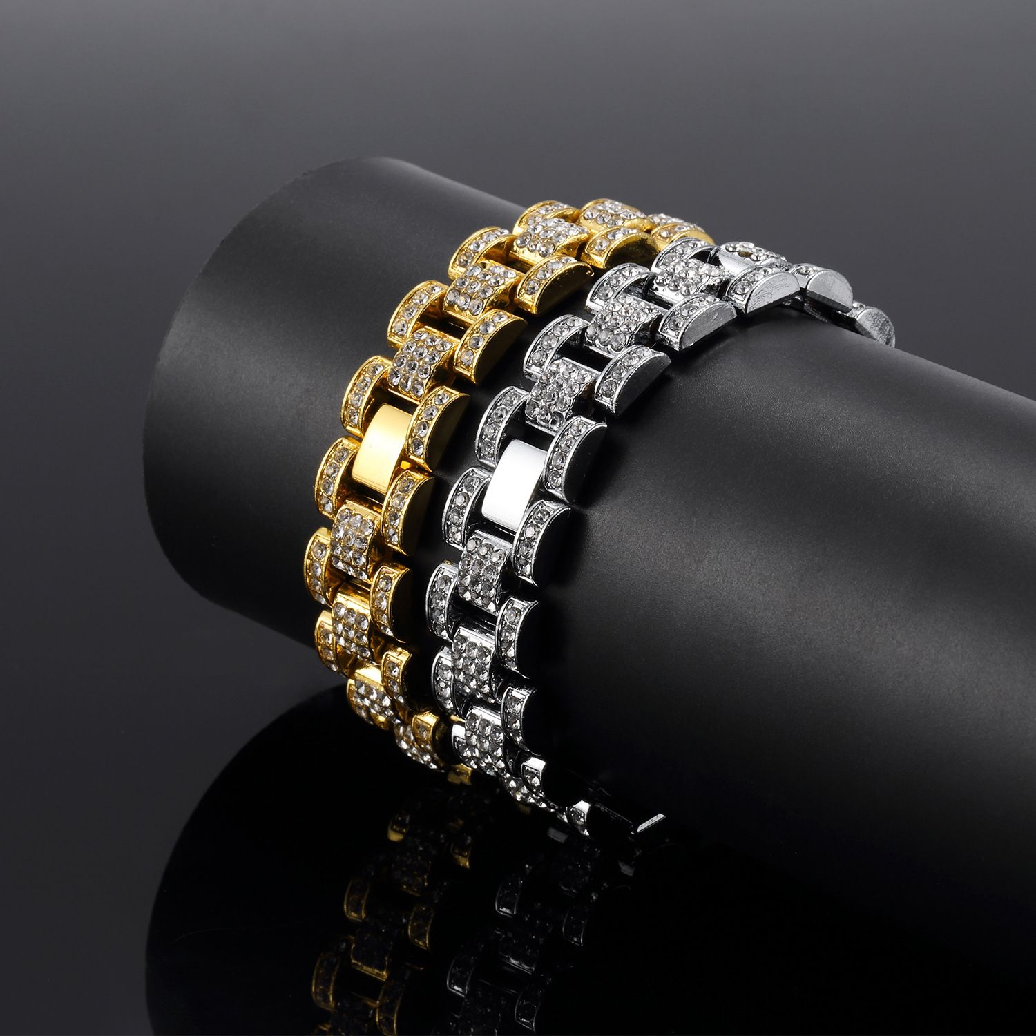 Hip Hop Bracelets Watch Link Chain 