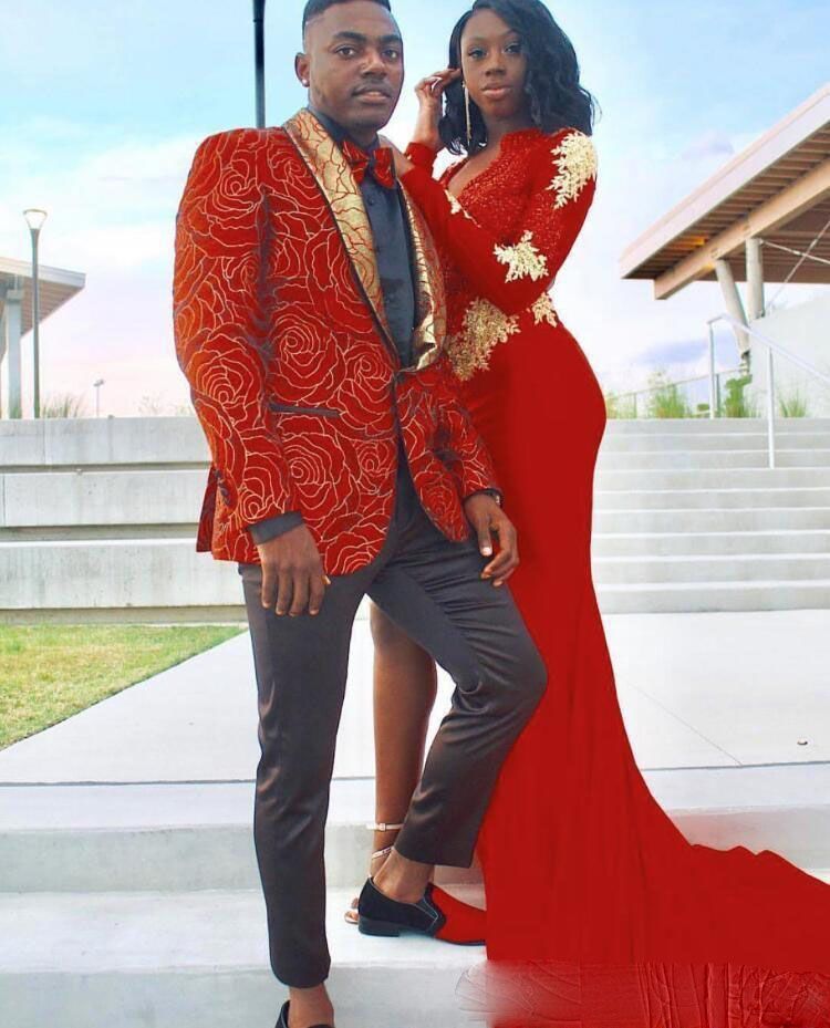 gold and red prom