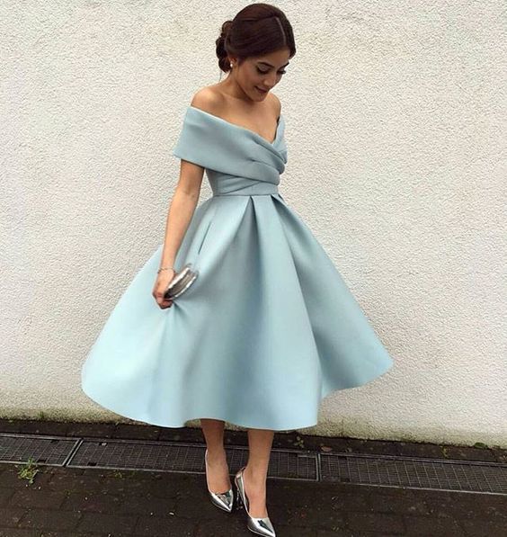 sky blue occasion dress