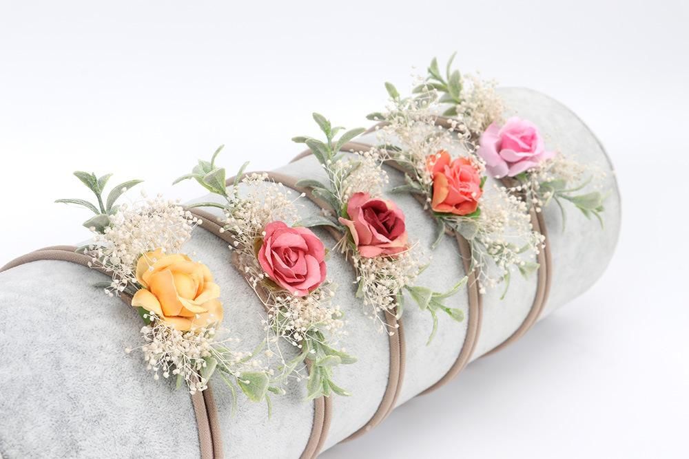 3Pcs Baby Girl Boho Artificial Flower Headband Newborn Hair Accessories USA